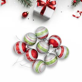 Northlight Seasonal 9ct. Striped Glitter Christmas Ornaments