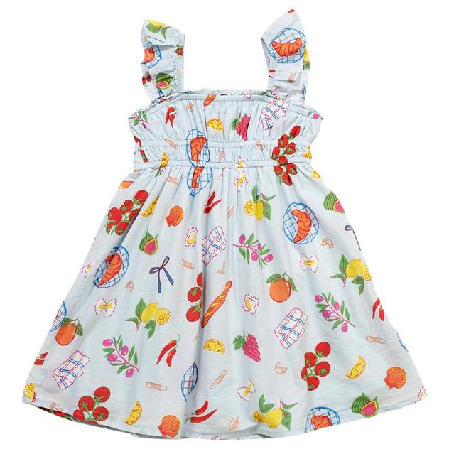 Girls (4-6x) Kiwi Food Print Dress