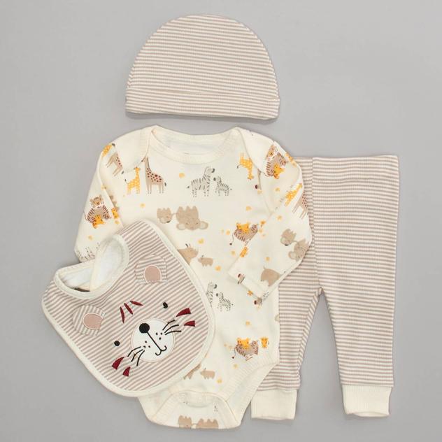 Baby Boy (NB-9M) René Rofé® 4pc. Tiger Bodysuit & Pants Set