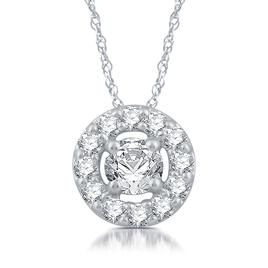 Nova Star(R) Sterling Silver 1/4ctw. Lab Grown Diamond Halo Pendant