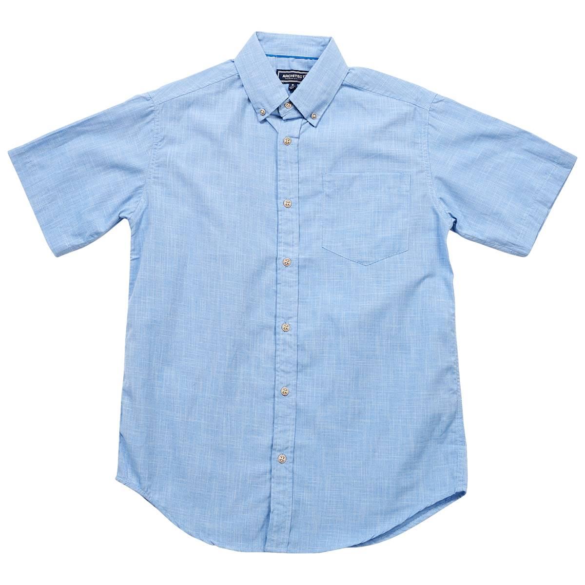Mens Architect(R) Cross Hatch Short Sleeve Button Down Shirt