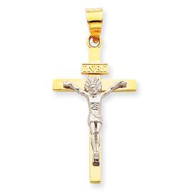 Unisex Gold Classics(tm) INRI Two Tone Crucifix Pendant