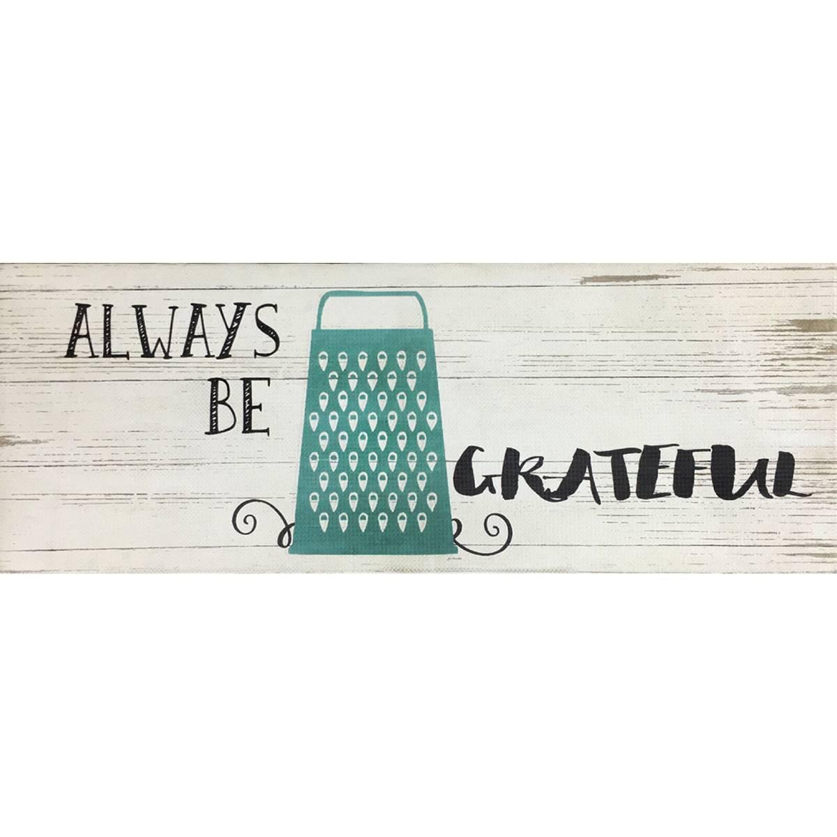 J&V Textiles Cloud Comfort Always Be Grateful Kitchen Mat