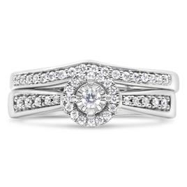 Haus of Brilliance Sterling Silver 1/3ctw. Diamond Bridal Set