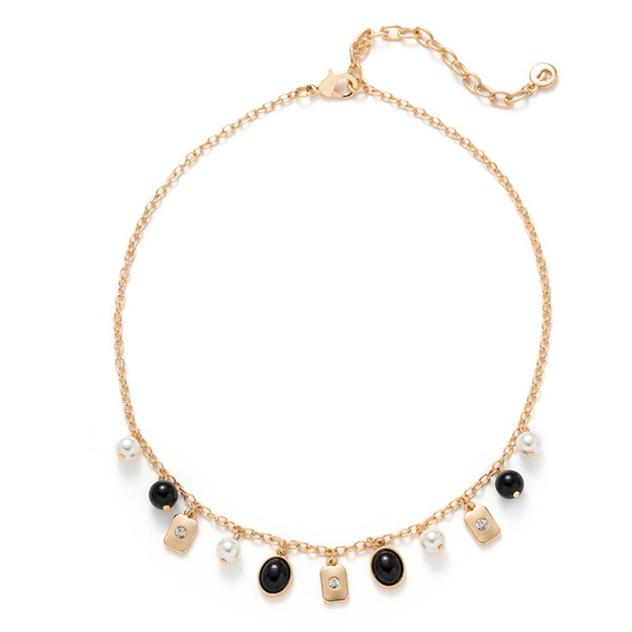 Gloria Vanderbilt Gold-Tone Pearl Jet Shaky Collar Necklace