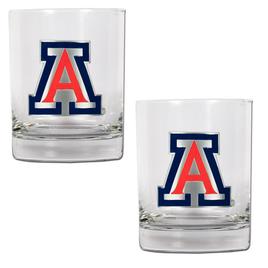 NCAA Arizona Wildcats 2pc. Rocks Glass Set