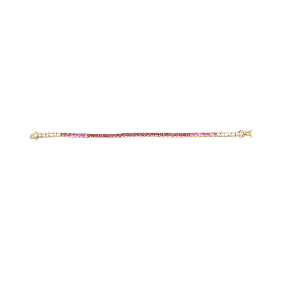 Gianni Argento Round Lab Grown Ruby Ombre Bracelet