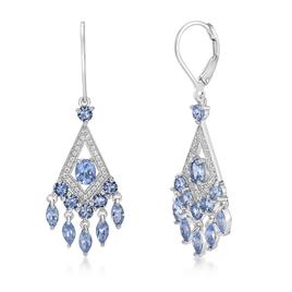 Gemminded Oval Marquise & Round Aquamarine Earrings
