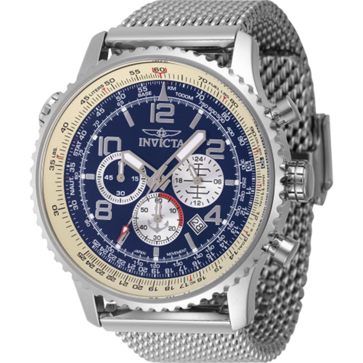 Mens Invicta Ocean Voyage Blue Dial Quartz Watch - 47251