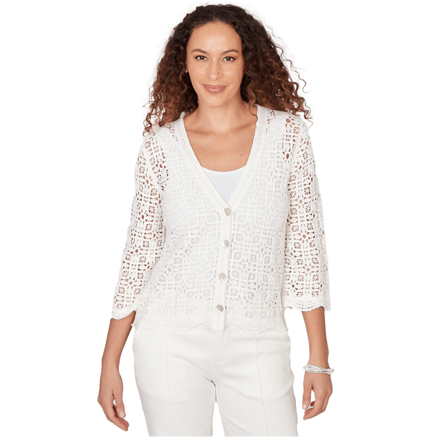 Womens Skye’s the Limit Sunny Blue Skies Lace Cardigan