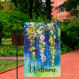 Northlight Seasonal Watercolor Floral "Welcome" Garden Flag