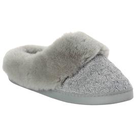 Womens Cuddl Duds® Chenille Cable Clog Slipper