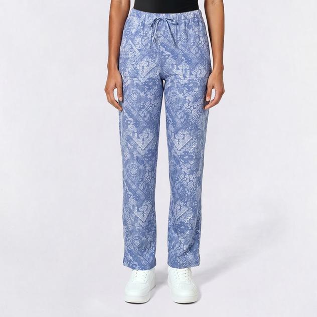 Juniors Pink Rose Linen Wide Leg Drawstring Pants