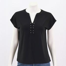 Womens 89th & Madison Short Sleeve Faux Lace Dolman Top