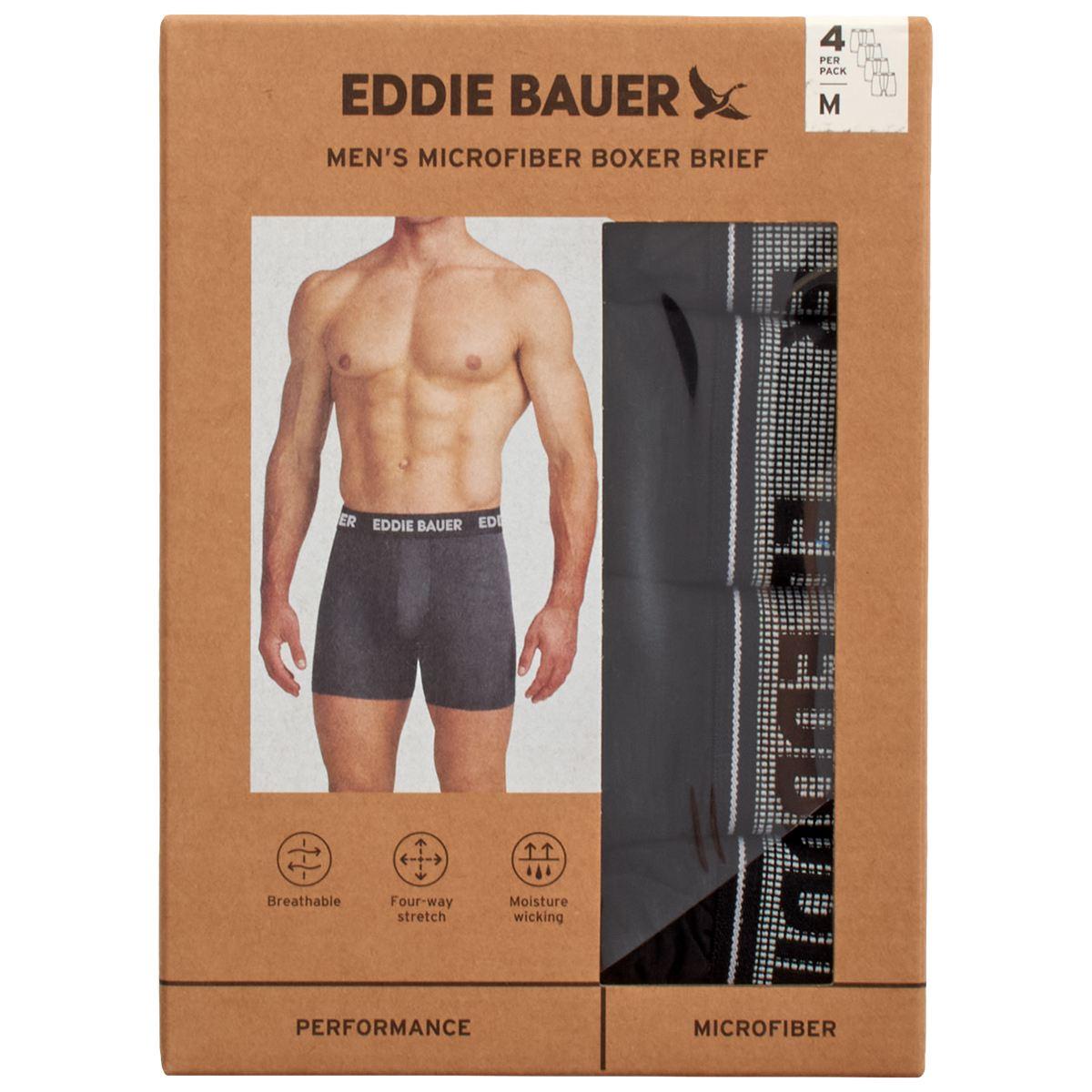 Mens Eddie Bauer® 4pk. Microfiber Boxer Briefs - Black