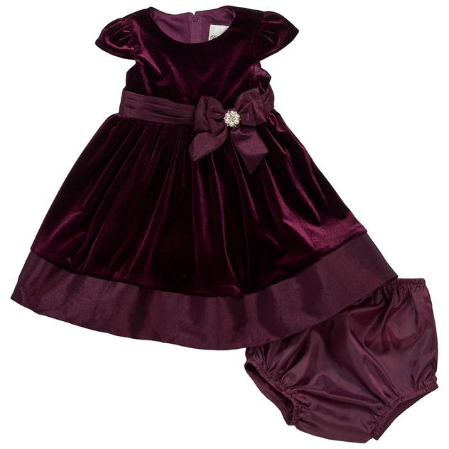 Baby Girl (12-24M) Rare Editions Velvet Cap Sleeve Dress