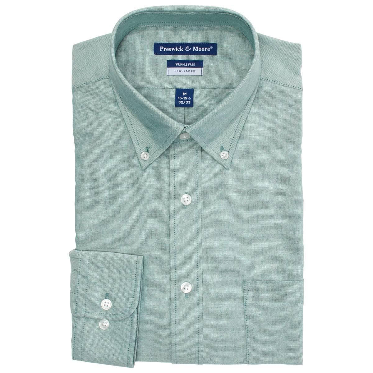 Mens Preswick & Moore(R) Regular Fit Oxford Dress Shirt - Green