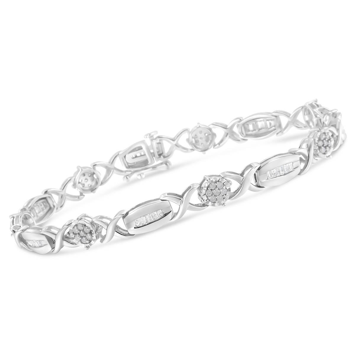 Haus of Brilliance 1.0ctw. Diamond X-link Bracelet