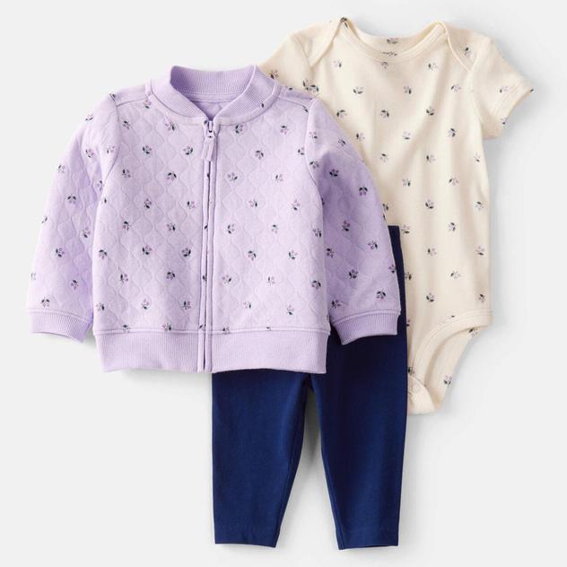 Baby Girl (3-24m) Carter’s® 3pc. Floral Cardigan & Bodysuit Set