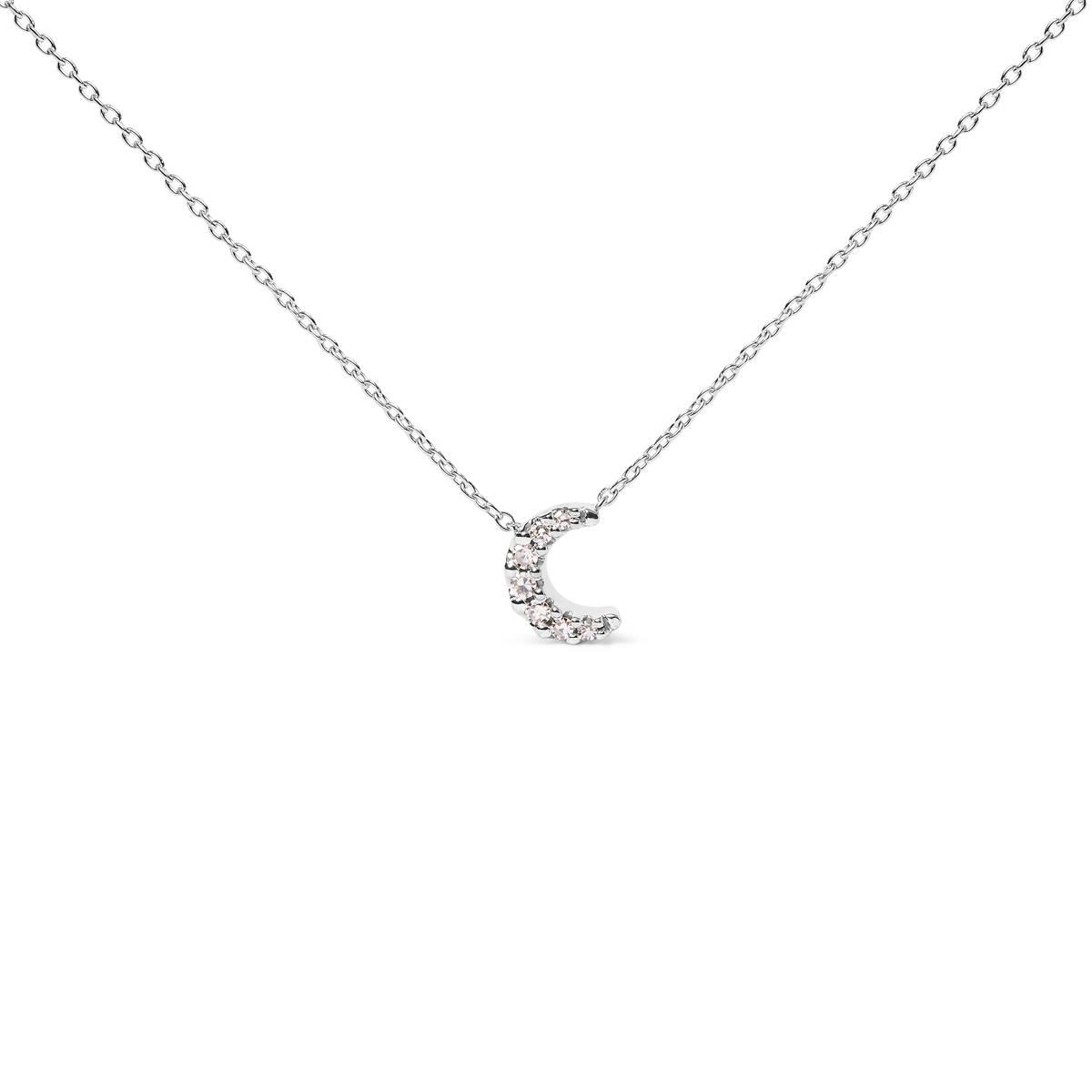 Haus of Brilliance 10kt. White Gold Diamond Moon Pendant