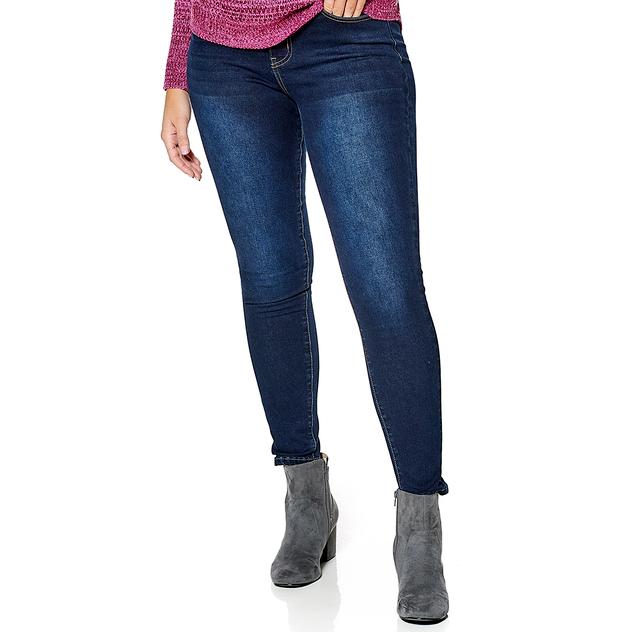Plus Size Bleu Denim Basic 5 Pocket Skinny Jeans