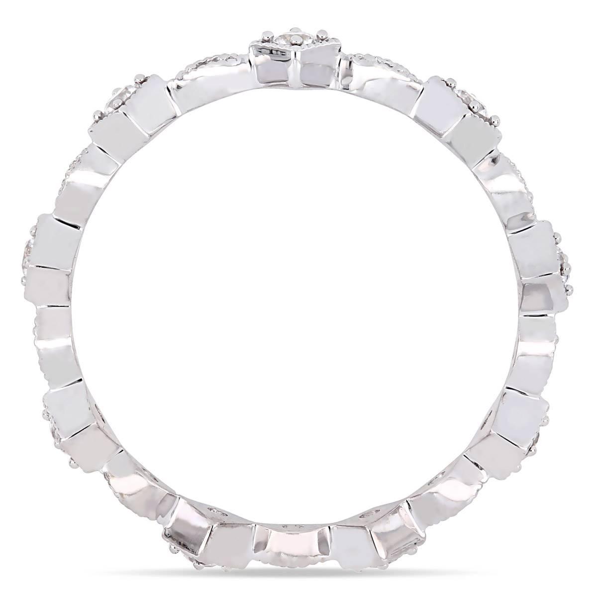 Gemstone Classics™ 0.54ctw. White Sapphire 10kt. White Gold Ring
