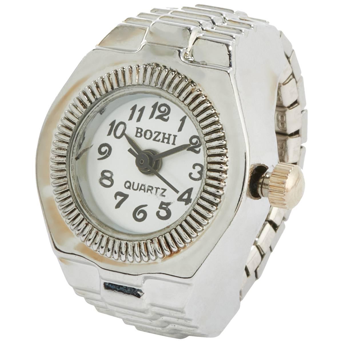 Womens Silver-Tone White Dial Quartz Ring Watch - RWRBV-02