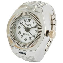 Womens Silver-Tone White Dial Quartz Ring Watch - RWRBV-02