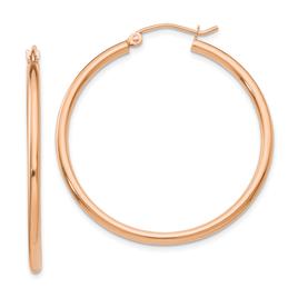 Gold Classics(tm) 14kt. Rose Gold 35mm Tube Hoop Earrings