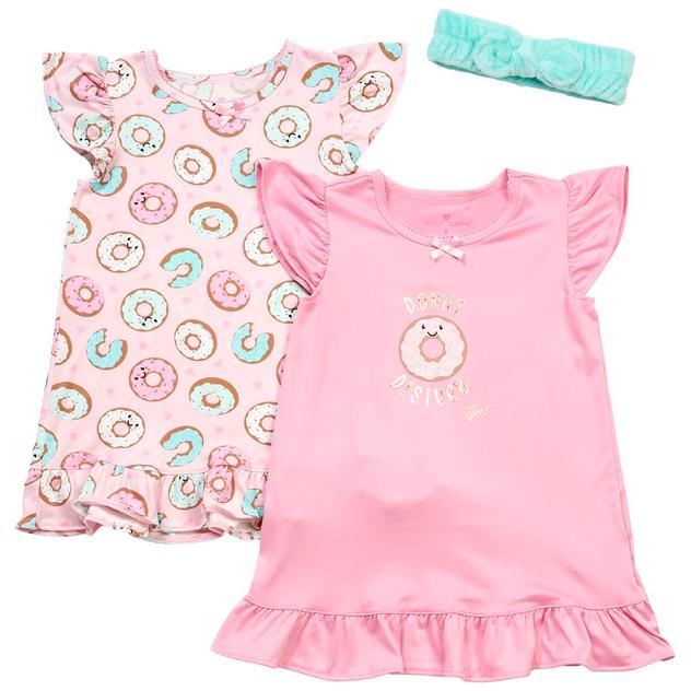 Girls (4-6x) Betsey Johnson Donut Disturb 2pk. Nightgowns
