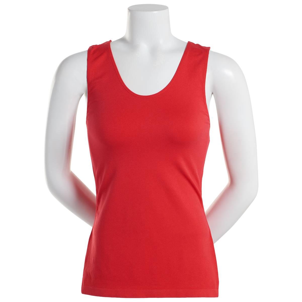Womens Runway Ready Seamless Wide Strap Crew Neck Tank Top