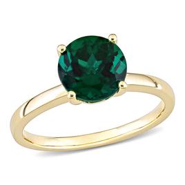 Gemstone Classics(tm) 10kt. Gold Lab Created Emerald Solitaire Ring