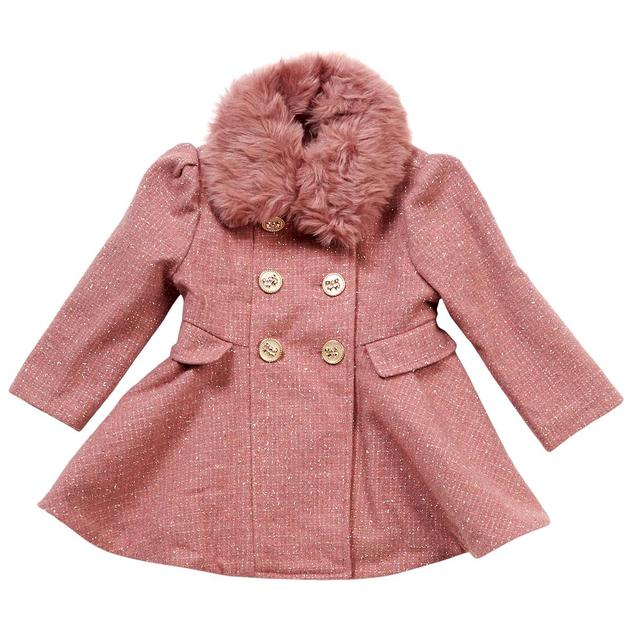 Toddler Girl Rothschild Faux Fur Collar Princess Coat