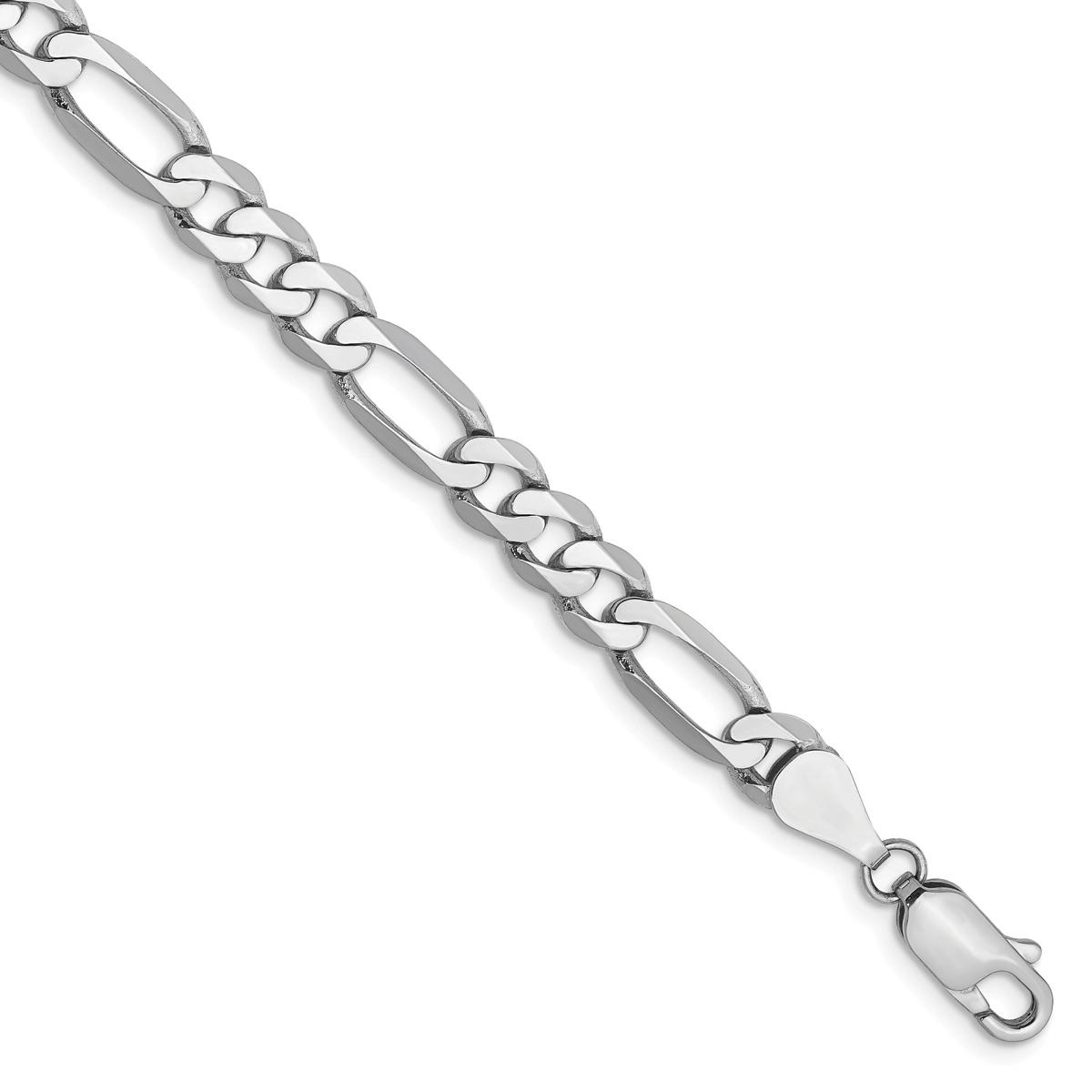 Gold Classics(tm) 5.5mm. 14k White Gold Flat Figaro Bracelet