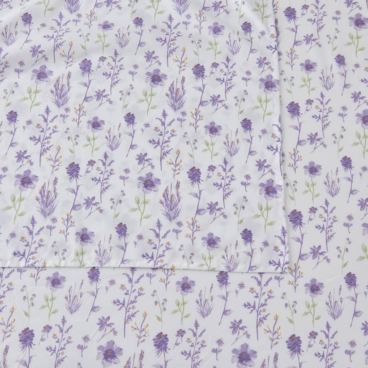 FreshFolds Delia Premium Lavender Floral Microfiber Sheet Set