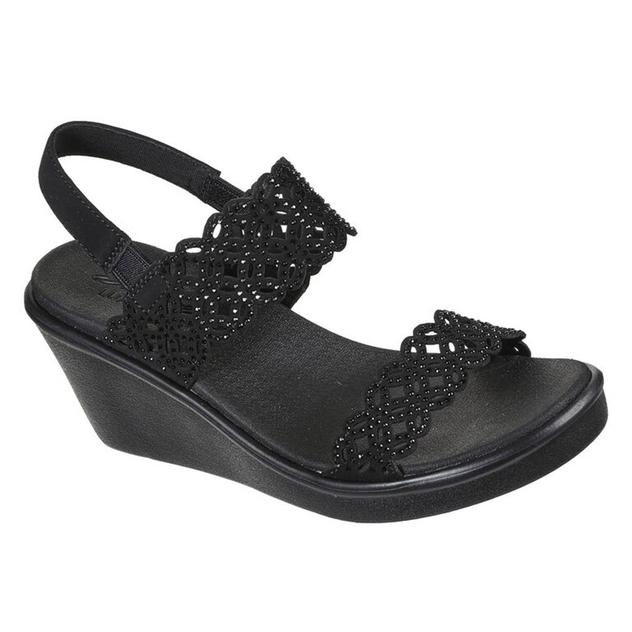 Womens Skechers Rumble On-Sassy Dayz Wedge Sandals - Black