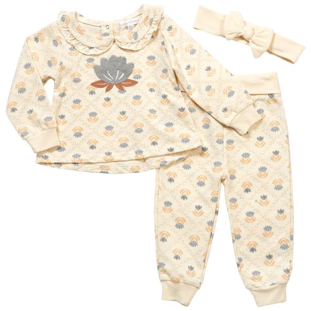 Baby Girl (12-18M) Adley & Hudson® 3pc.Floral Sweatshirt Set
