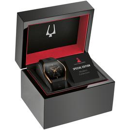 Mens Bulova Latin GRAMMY(R) Black Rosegold Strap Watch - 97A163