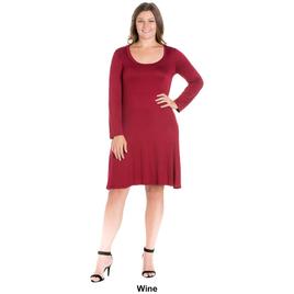 Plus Size 24/7 Comfort Apparel Classic Flared A-Line Dress