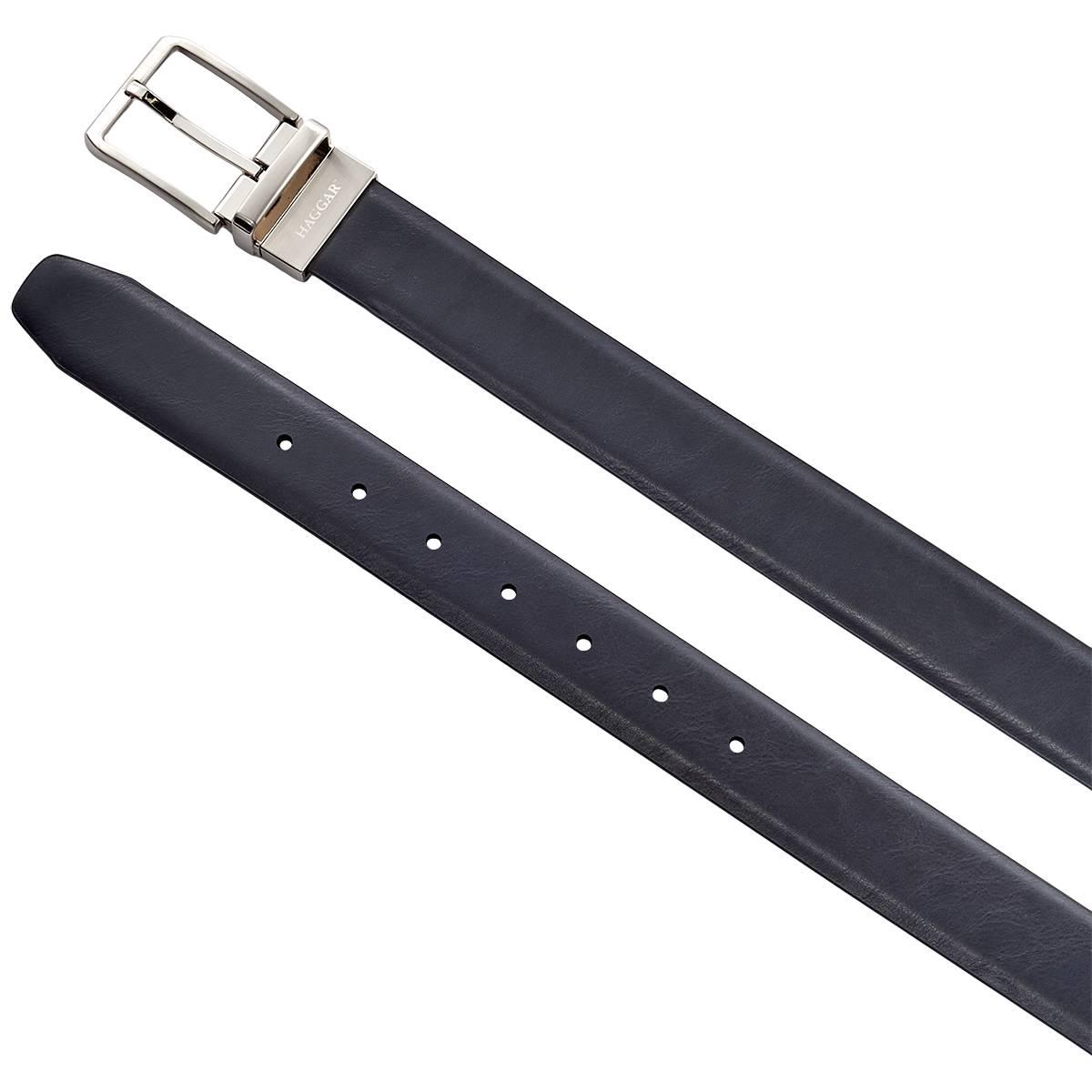 Mens Haggar(R) 35mm Feather Edge Dress Reversible Belt-Black/Brown