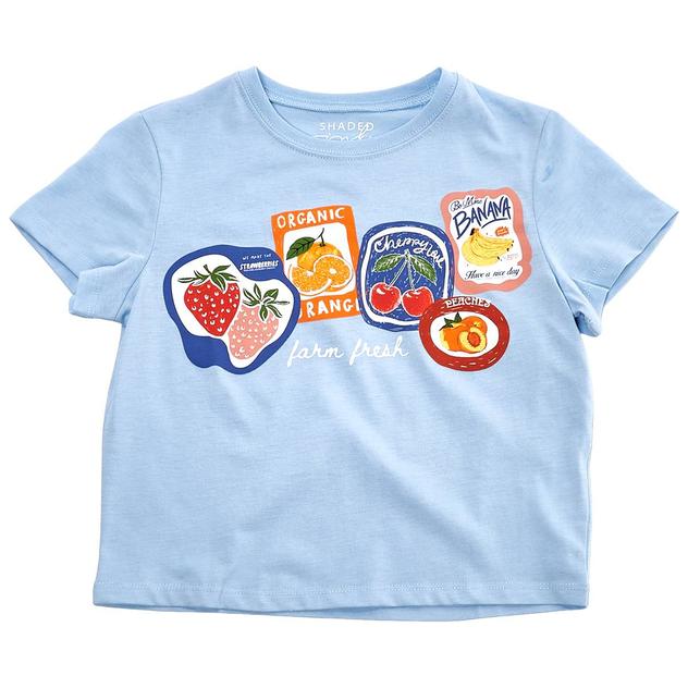 Girls (7-16) Shaded Pink Farm Fresh Tee
