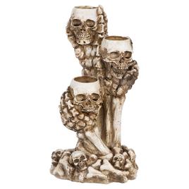 Northlight Seasonal 12in. Triple Skulls Halloween Candle Holder