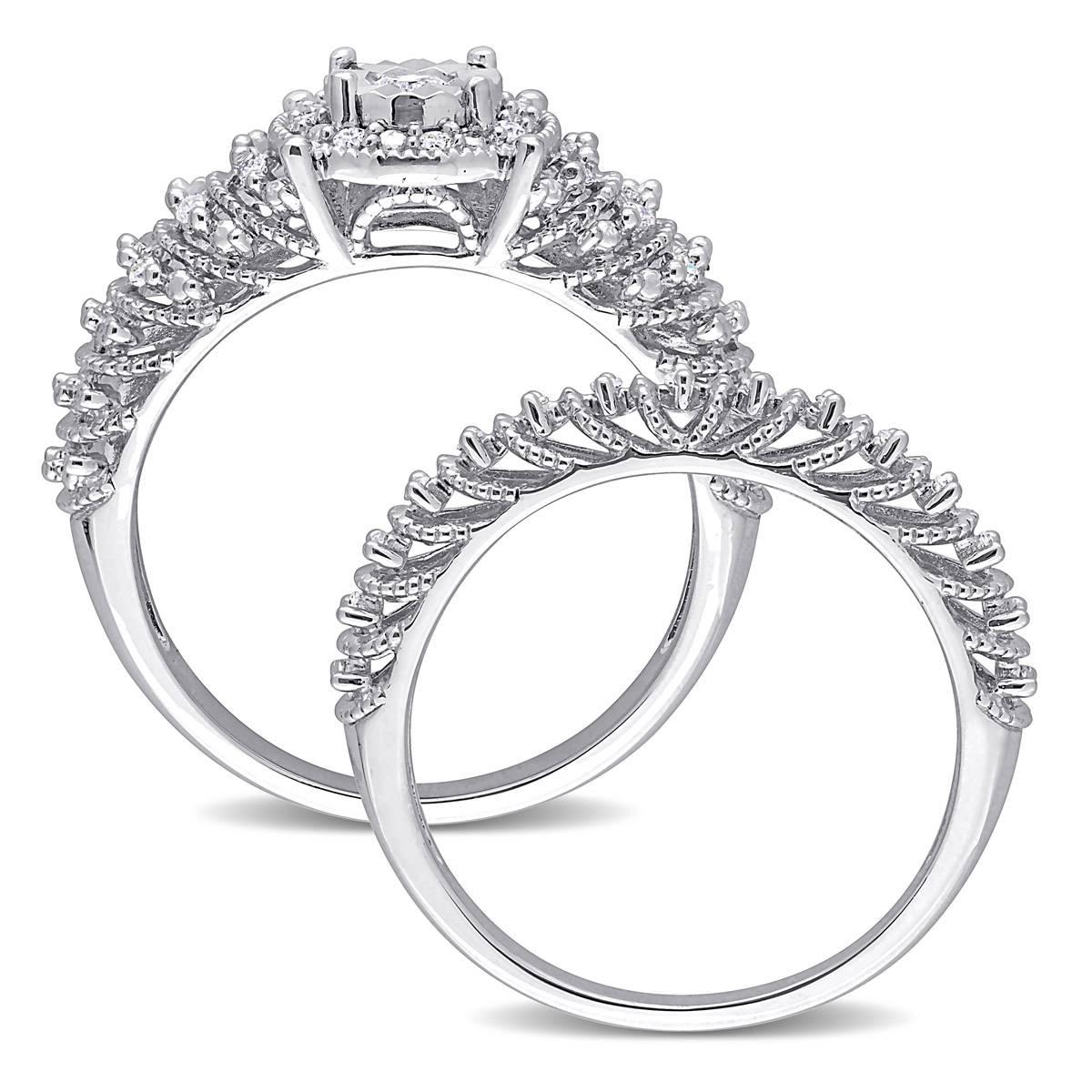 Diamond Classics™ 1/3ctw. Diamond Sterling Silver Bridal Ring Set