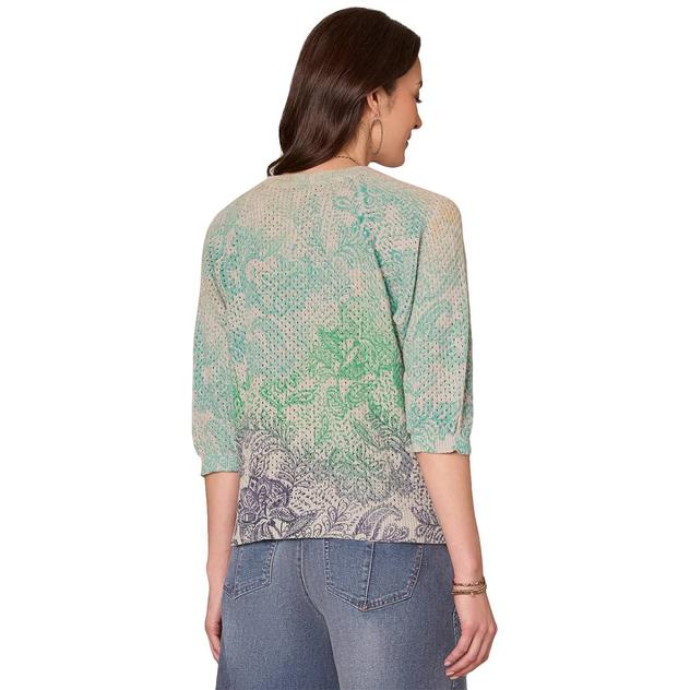 Petite Democracy 3/4 Dolman Sleeve Ombre Sweater