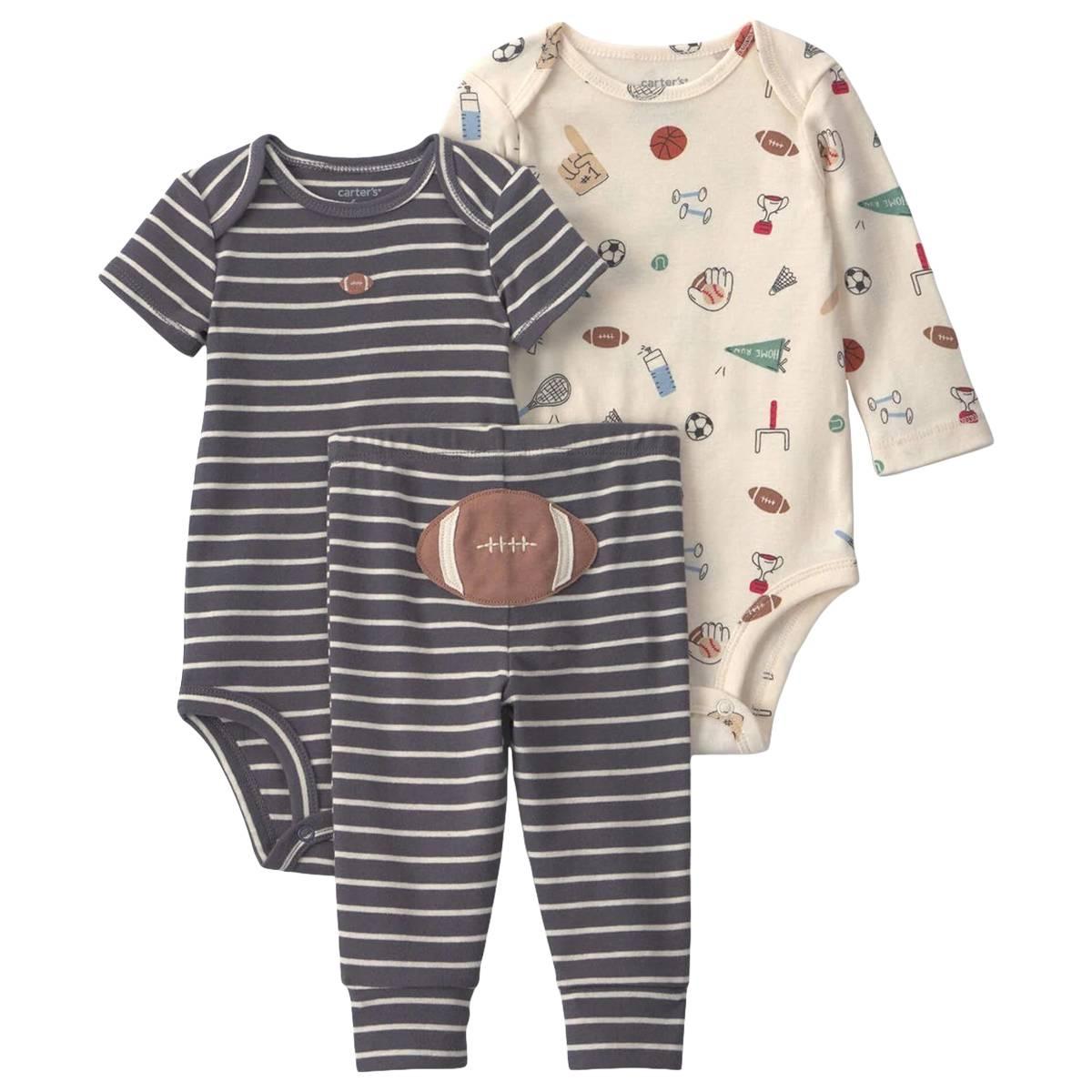 Baby Boy (NB-24M) Carter''s Ib Football Print 3Pc Set