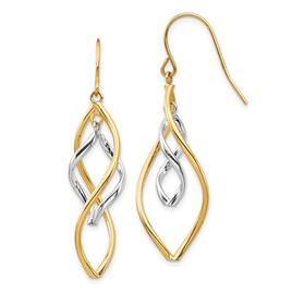 Gold Classics(tm) 14kt. Two-Tone Fancy Twist Dangle Earrings