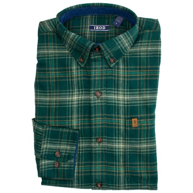 Mens IZOD® Long Sleeve Stratton Flannel Shirt - Pine Grove