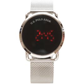 Mens U.S. Polo Assn.(R) LED Watch w/ Mesh Band - US3233BU