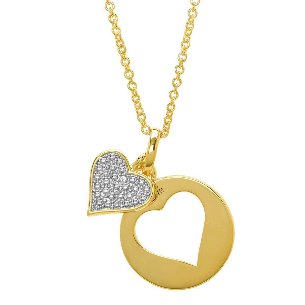 Accents by Gianni Argento Diamond Fill-In Double Heart Pendant