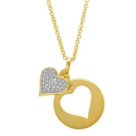 Accents by Gianni Argento Diamond Fill-In Double Heart Pendant